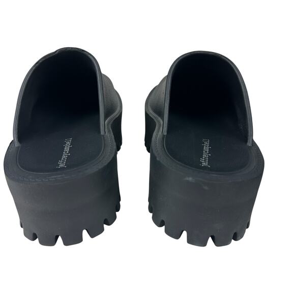 Free People X Jeffrey Campbell Bae Platform Black Rubber Lugged Sole Mules 9 - Picture 4 of 6